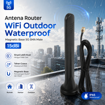 GOXIS Outdoor Waterproof Magnetic 5G SMA Male 15dBi WiFi Router Antenna - GS-15