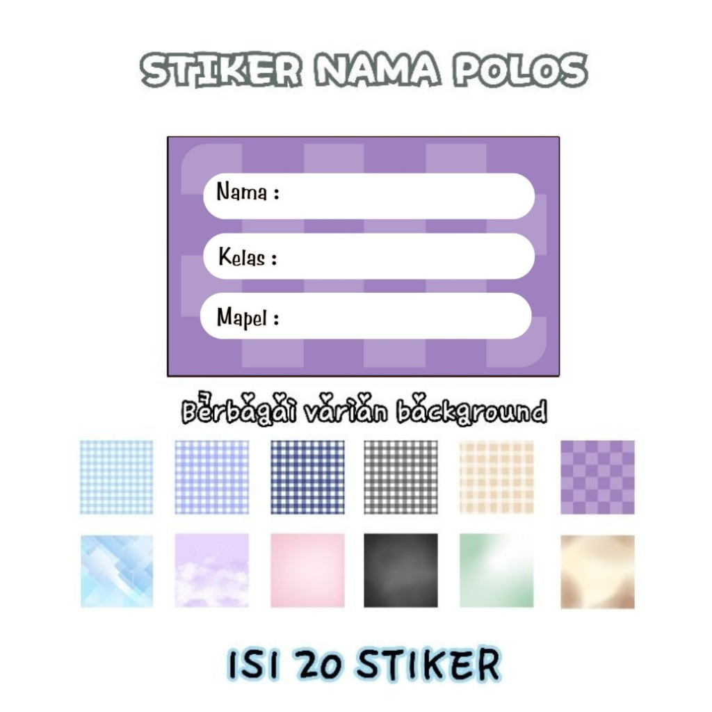 PLAIN NAME STICKERS PLAIN NAME LABELS BOOK LABELS BOOK STICKERS - เส้นทาง 20