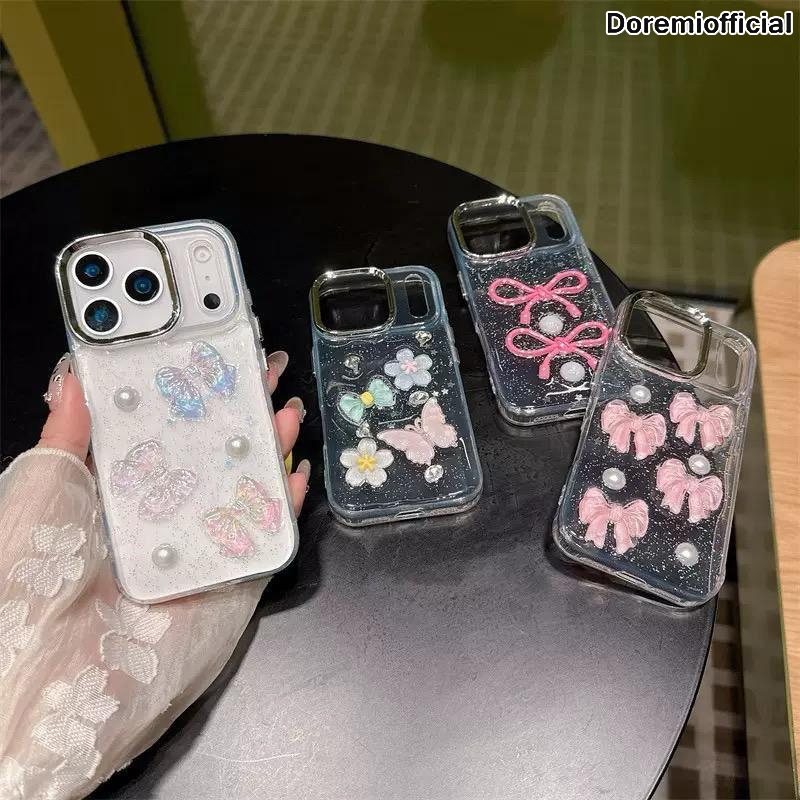 SPARKLING AURORA GARDEN 3D LUXURY GLITTER CLEAR MOTIF สําหรับ REALME 14 14T 15 15T C11 C15 C17 C20 C