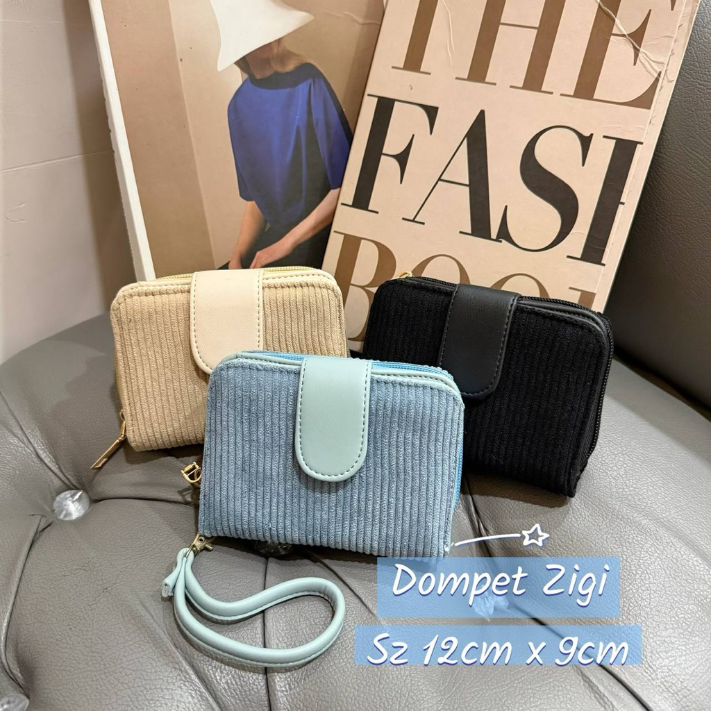 ZIGI WALLET วัสดุผ้าลูกฟูกหนา ขนาด 12x9 ซม. มี 1 ช่องสําหรับเงินสด มี4ช่อง