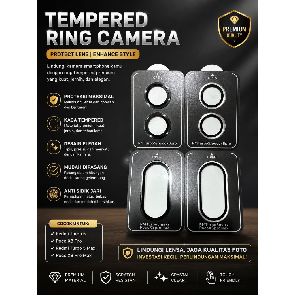 RING CAMERA POCO X8 PRO / POCO X8 PRO MAX / POCO F8 PRO / POCO F8 ULTRA / POCO F7 / POCO X7 PRO 5G /