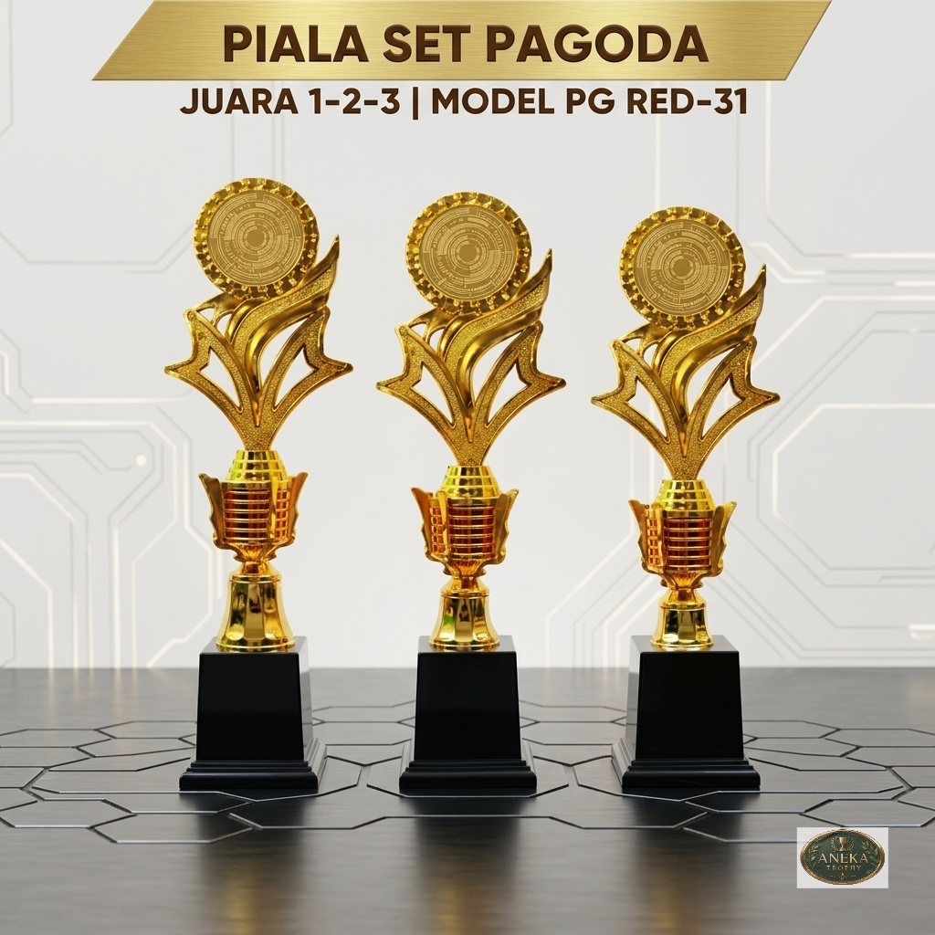 PG RED-31 ชุดถ้วยเจดีย์ 1st-2nd-3rd Place