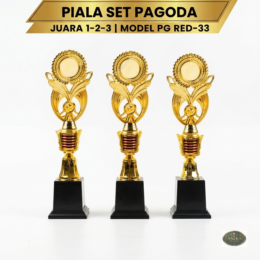 PG RED-33 ชุดถ้วยเจดีย์ 1st-2nd-3rd Place