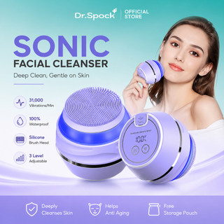 Dr.Spock Facial Sonic Cleansing Device | Pembersih Wajah | Pembersih Wajah Elektrik | Pijat Wajah | Deep Cleansing | Pembersih Wajah Silikon Tahan Air JM06