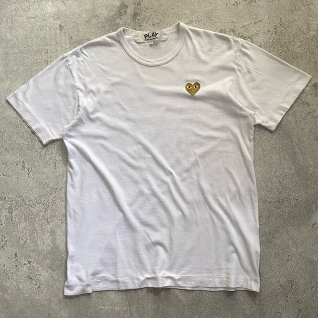 Come Des Garcons Play Gold Heart Tee สีขาว