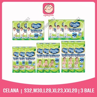 BUNDLE 3 BALL MamyPoko Pants Tidak Gembung S32 M30 L28 XL23 XXL20 - Popok Celana Bayi Anak