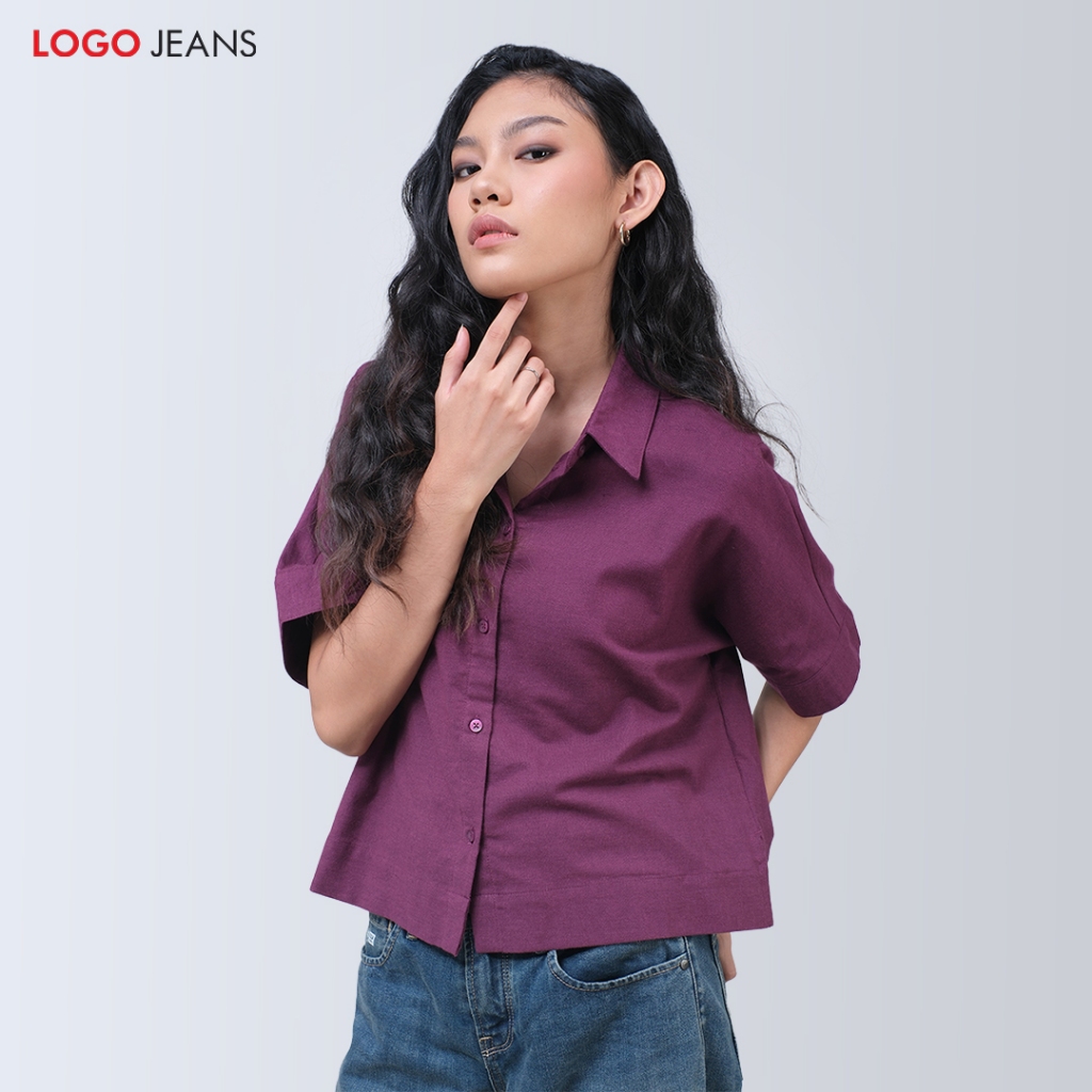 KEMEJA Logo Jeans - เสื้อเชิ้ตผู้หญิง Eleva 22A72L5DU