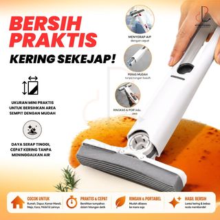  Alat Pel Mini Pembersih Kotoran Ruangan Dapur Kaca Home Mini Mop Refill Sponge Penyerap Air
