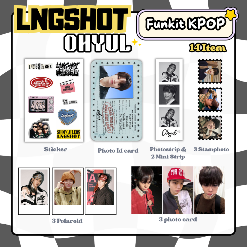 KPOP LNGSHOT FANKIT 14 รายการ | กล่องของขวัญเคป๊อป | ขัดขวาง Kpop LNGSHOT | FANKIT LNGSHOT Ohyul Wojin Ryul Louis