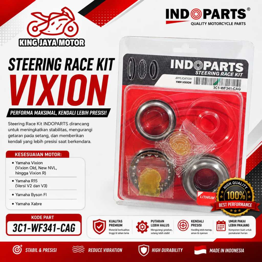 คอพวงมาลัยแข่ง 3C1-WF341-CAG / พวงมาลัยแข่ง INDOPART 3C1-WF341-CAG STEERING RACE KIT W/ CAGE, INCL G