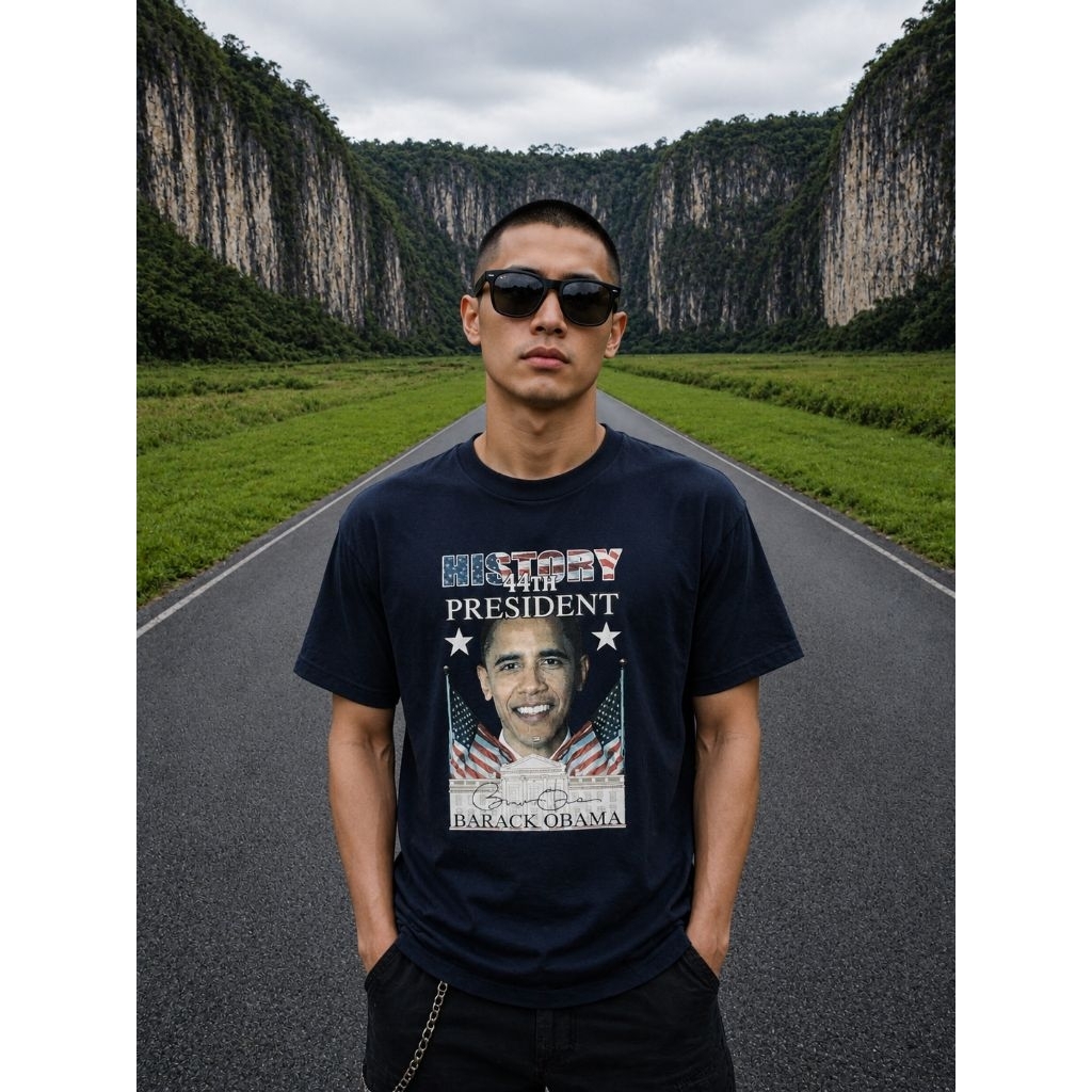 Alstyle B*ACK OB*MA 0R1 เสื้อยืดไซส์ M ทรงเข้ารูป (P67 x W47)