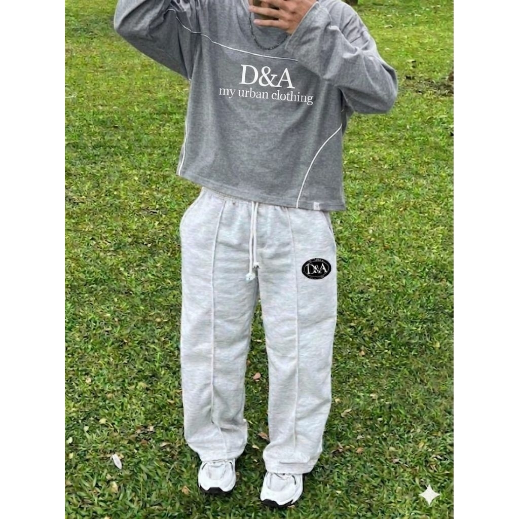 ผู้ชายหลวม Fit Baggy กางเกงเหงื่อ Baggy Fit วัสดุขนแกะ 260GSM