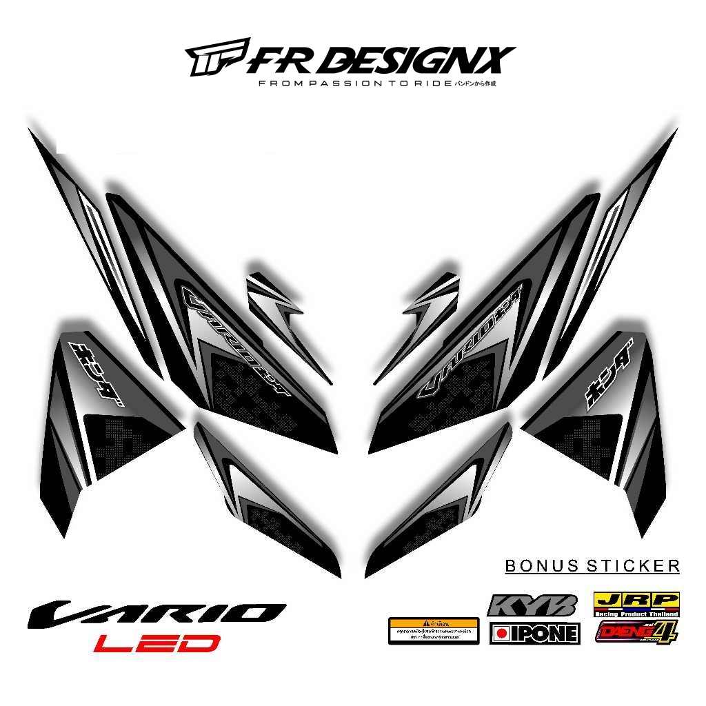HONDA VARIO LED 2015 - 2017 AERO V1 / FR DESIGNX DECAL STICKER STRIPING / แถบดัดแปลง