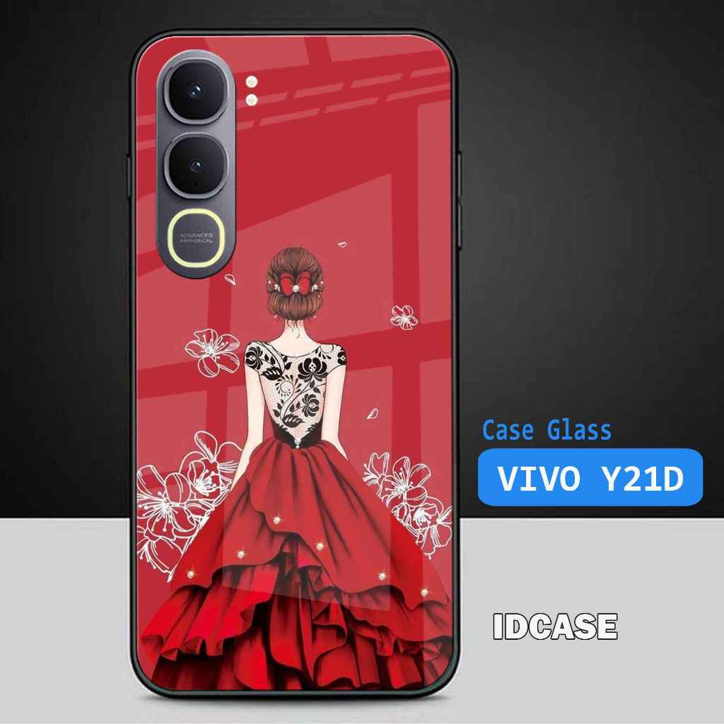 HP Softcase Glass - กระจกเงาสําหรับ VIVO Y21D Y31 - Vivo Y21D Y31 เคสโทรศัพท์ - K12