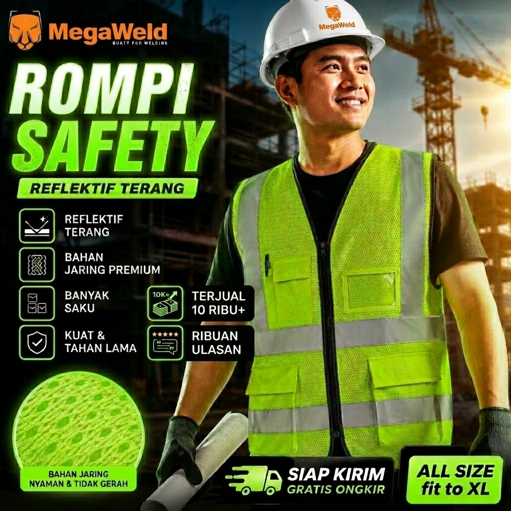 SAFETY VEST NET VEST MULTI POCKET REFLECTIVE CONSTRUCTION PROJECT VEST
