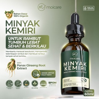 Moicare Minyak Kemiri Ekstrak Ginseng Penumbuh Penebal Rambut Bayi Dan Dewasa Serta Mengurangi Rontok | Minyak kemiri 100% Organik | Menumbuhkan Melebatkan Memanjangkan Mengatasi Kerontokan Dan Melembapkan Rambut Kering