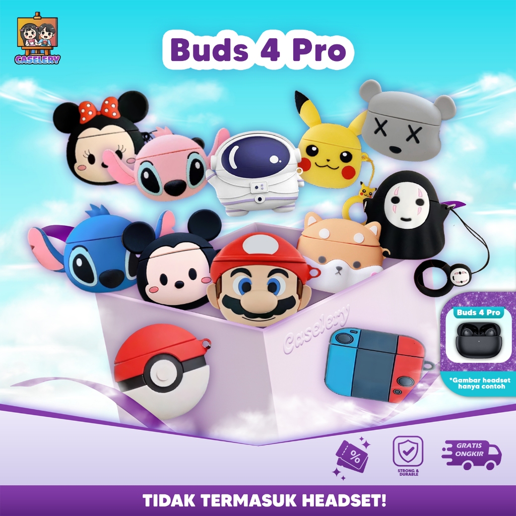 [RP] Redmi Buds 4 Pro Case Cover TWS Silicon Mario Cartoon Character