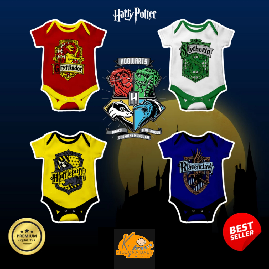 [ CHARACTER ใหม่!] เสื้อผ้าเด็กจัมเปอร์ Romper Jumsuit ทารกแรกเกิด 0-12 เดือนน่ารักตัวอักษร Harry Potter Slytherin Ravenclaw Hufflepuff Gryffindor ของขวัญ Hampers Birth ของขวัญ