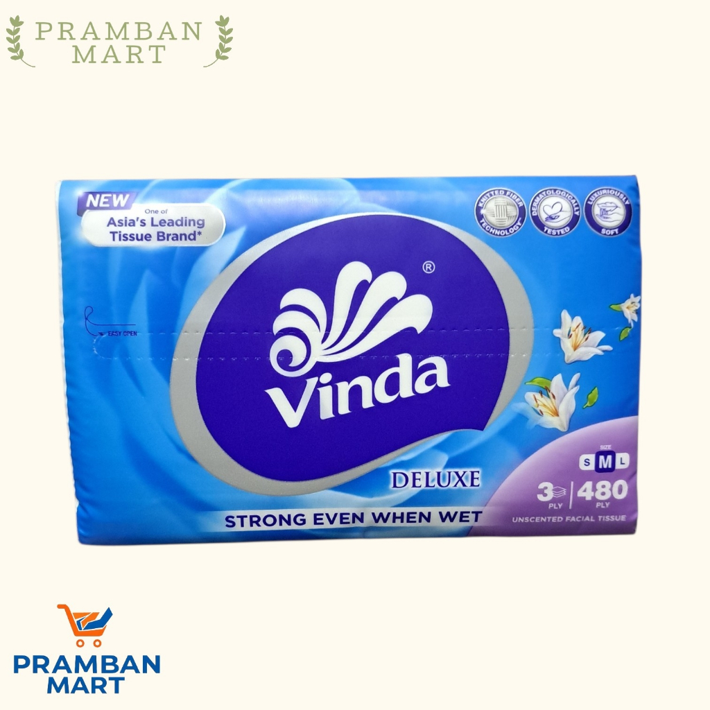 VINDA ทิชชู่ 3 ชั้น 480 แผ่น Size M
