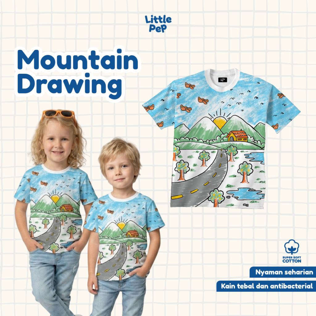Little Pep - Mountain Drawing - Little Pep - เสื้อผ้าเด็กภาพทิวทัศน์ภูเขา ผลการสร้างเด็กเล็ก