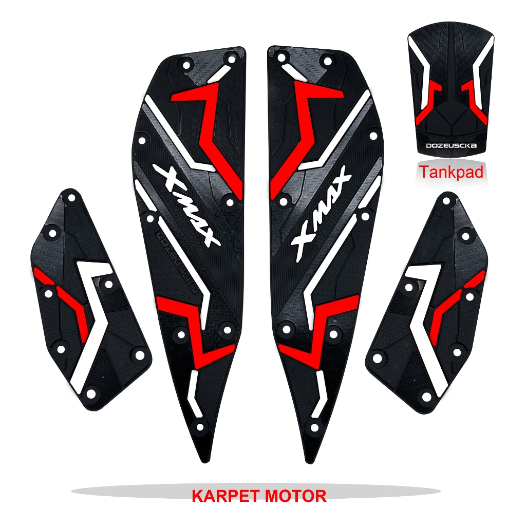 DOZEUSCKA XMAX พรมรถจักรยานยนต์ + Tankpad วัสดุยางยืดหยุ่นหนา 4 มม. พรีเมี่ยมไม่จางหาย Anti-Slip