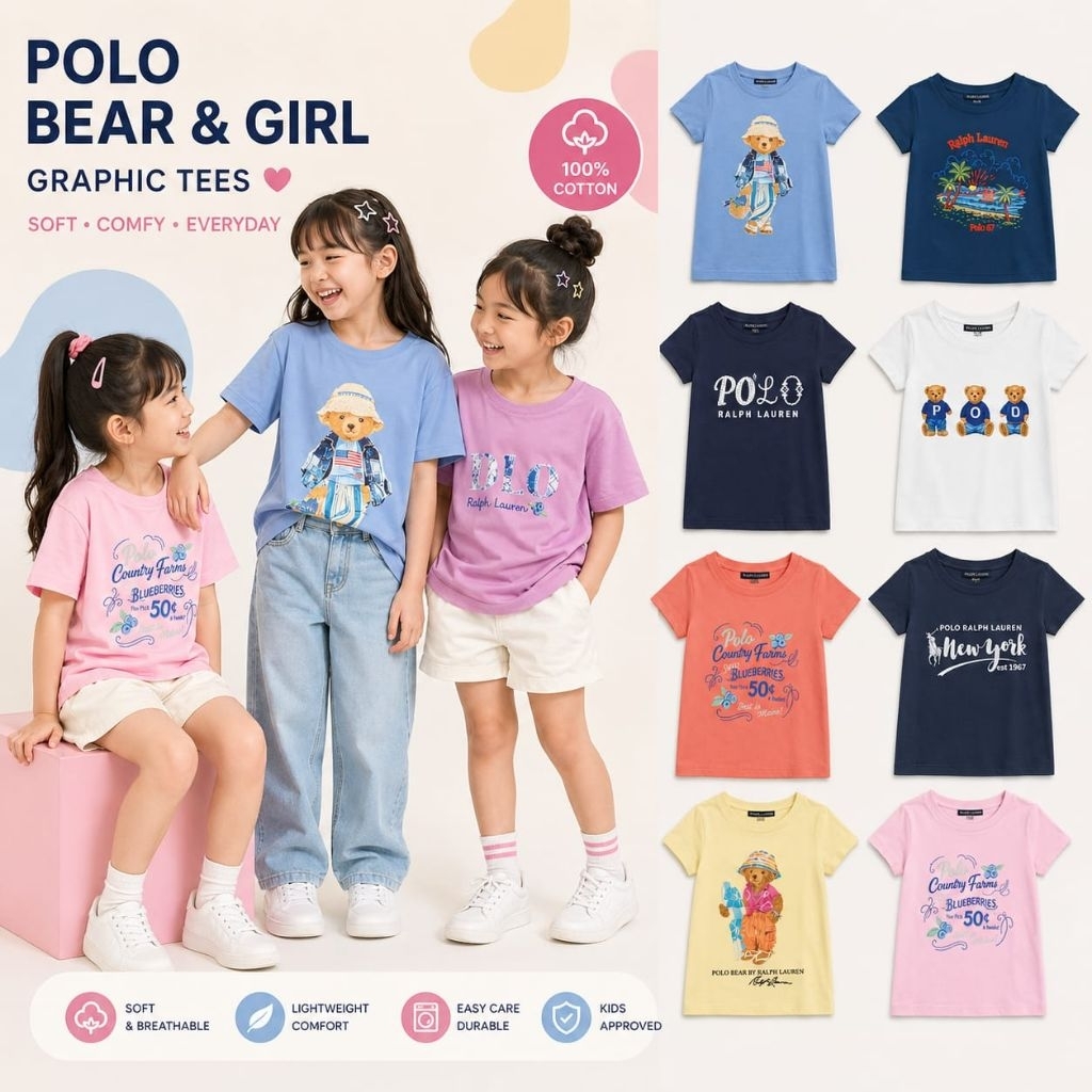 RPL เสื้อยืดเด็กโปโลใหม่