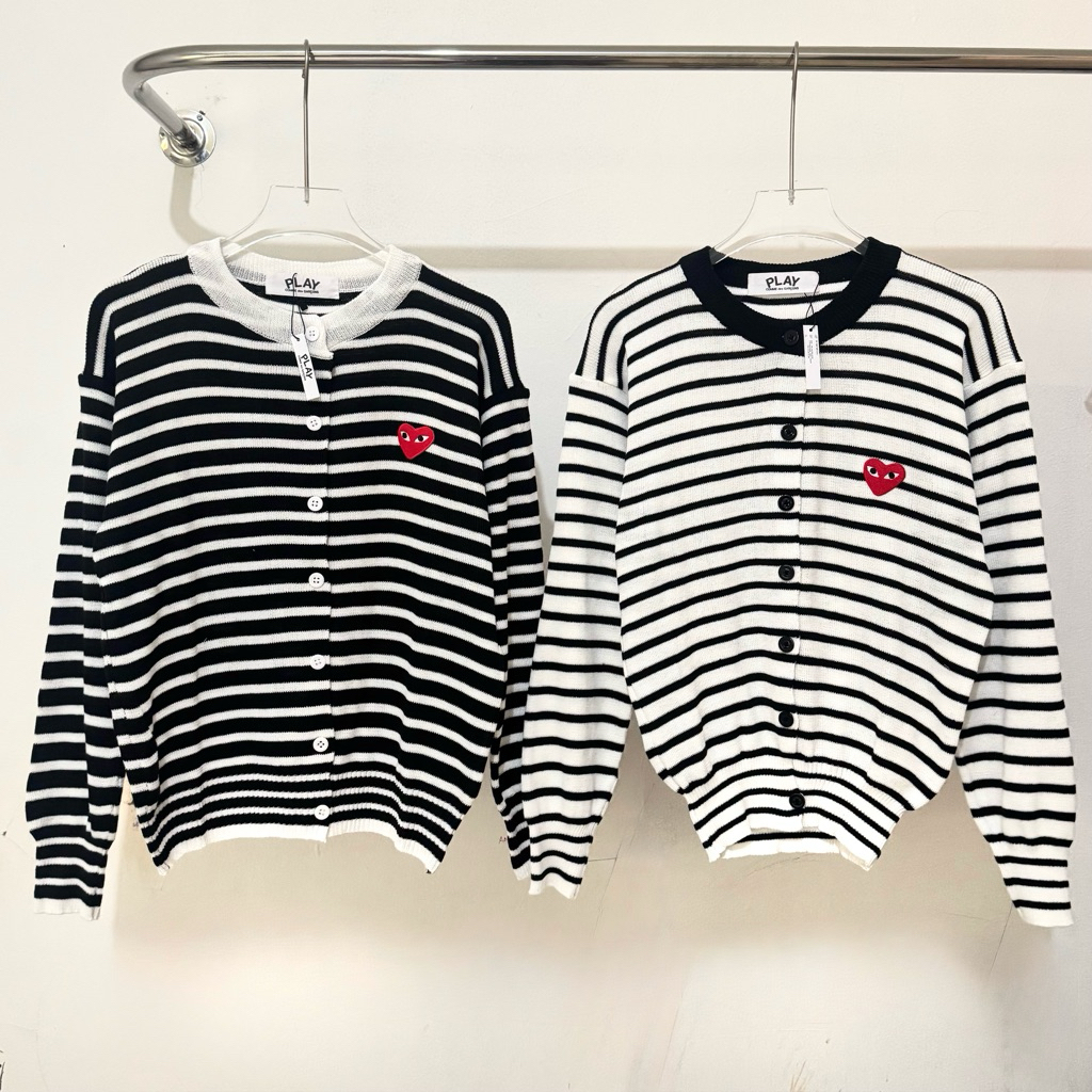 เสื้อคาร์ดิแกน CDG Play Stripe ใหม่