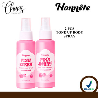 [DAPAT 2 PCS] Honnete Pink Berry Tone Up Body Spray Mencerahkan Kulit Melembabkan Menghidrasi Sun Protection Wangi Seharian