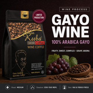 Arabica Gayo Wine Coffee – Single Origin Takengon Aceh – Roasted Beans (Biji/Bubuk)