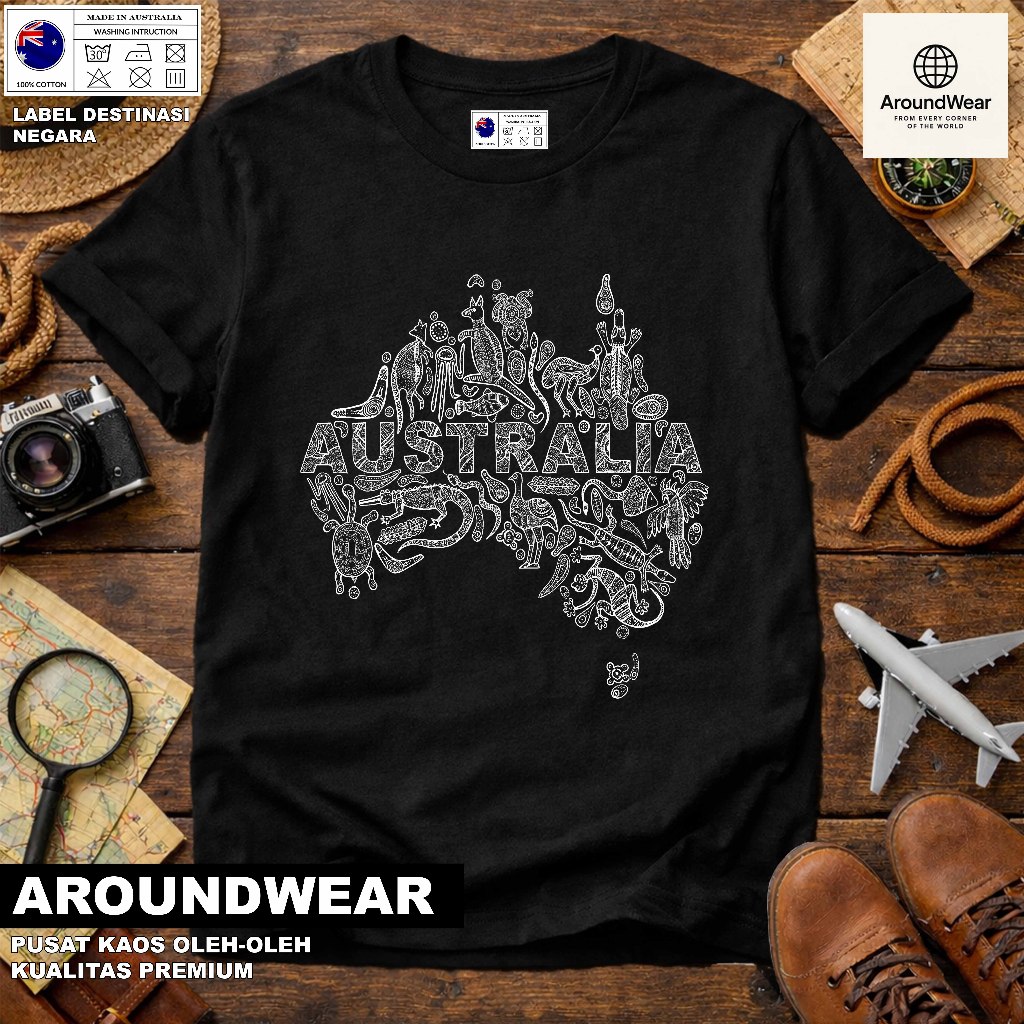 เสื้อยืดโดย AUSTRALIA SYDNEY พร้อมแท็ก AUSTRALIA ผลิตใน 30S COTTON PREMIUM SOUVENIR GIFT