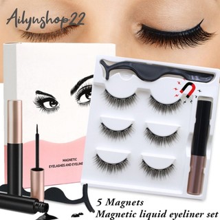 Bulu Mata Palsu Magnetic Eyelash Natural Korea Bulu Mata Set dengan 3 Pasang