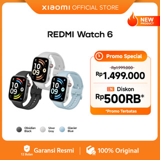 Xiaomi REDMI Watch 6 | Layar AMOLED 2,07" hingga 2000 nits | Bodi Ultra-tipis 9,9mm dengan Frame Aluminium Alloy | Baterai Tahan Hingga 24 Hari | Dual-band GPS & Tahan Air hingga 5ATM | Fitur Kesehatan Lengkap & 150+ Mode Olahraga [Xiaomi Official Store]