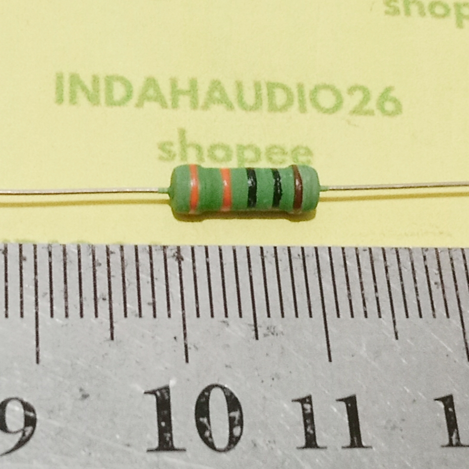 HIJAU 10PCS สีเขียว 330R 1W 1% ตัวต้านทานฟิล์มโลหะ 330 OHM 1watt 330 R 1 w 1 วัตต์ 1 เปอร์เซ็นต์ 330