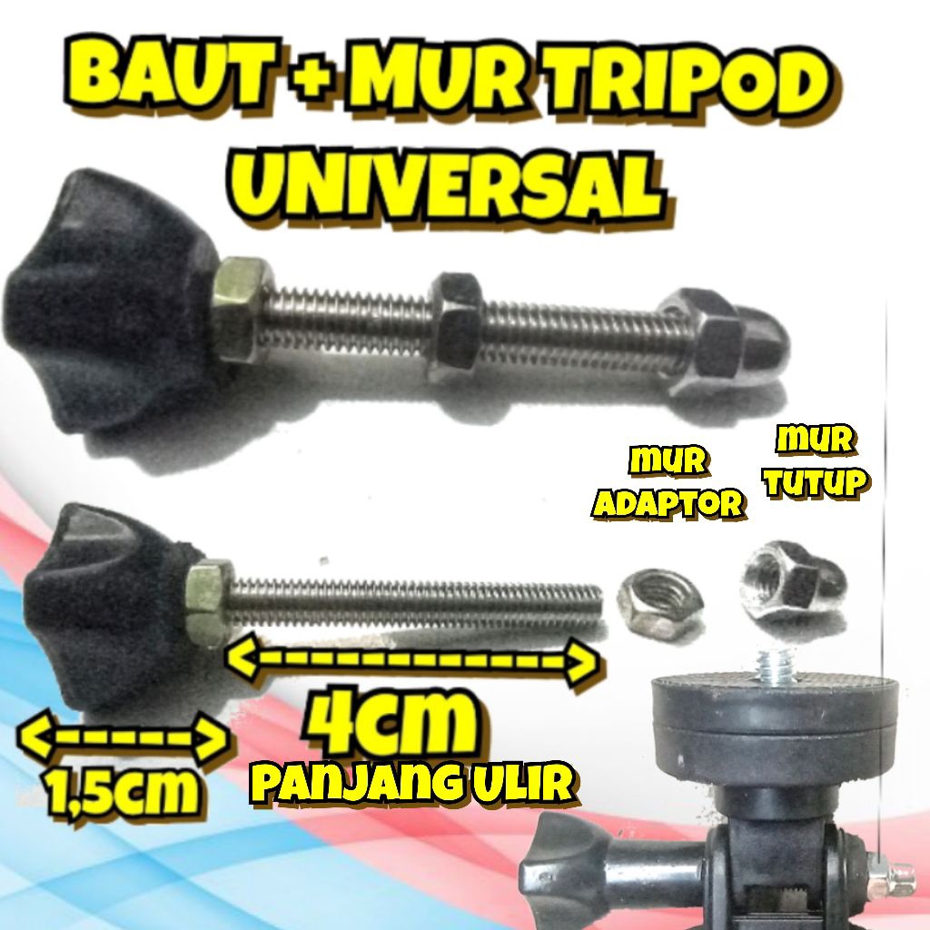 Universal ขาตั้งกล้อง Nuts & Bolts - Key Nut & Hand Swivel Bolts ติดตั้งสําหรับขาตั้งกล้อง