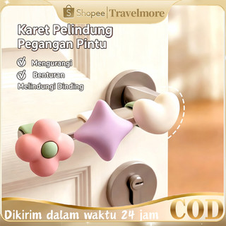 Karet Pelindung Pegangan Pintu Anti Benturan,Pelindung Dinding, Motif Bunga & Bintang