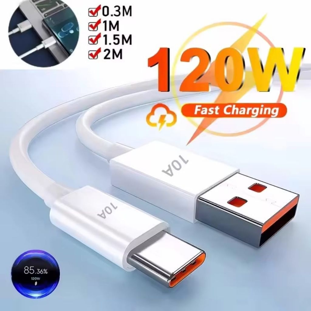 สายชาร์จ USB type C to USB VOOC Quick super Charger Cable 10A 1 / 2 / 3 เมตร