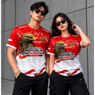 Kaos jersey kemerdekaan 17 agustus HUT RI kaos pria wanita Garuda indonesia bahan jersey dryfit premium merah putih