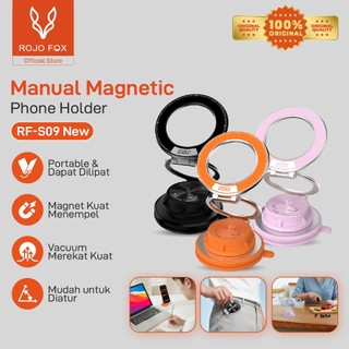 ROJO FOX  RF-S09 New Car Magnetic Phone Holder Hp Mobil Magnetic Foldable Phone Holder Portable holder hp mobil magnet 360° Desk Holder Strong Suction Mount for Home & Office Desk & Car Mobile Holder for All Phones RF-S09