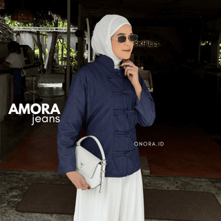 Onora Blouse Softjeans Cheongsam Amora Atasan Wanita Lengan Panjang | Korean Vintage Oriental