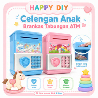 [COD] HAPPY DIY Mainan Celengan Brankas Tabungan Atm Anak