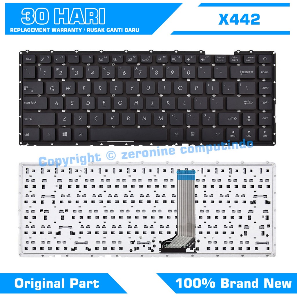 Asus A442 A442U X442 X442U X442UA X442UR A442UF A442UQ คีย์บอร์ดสีดํา