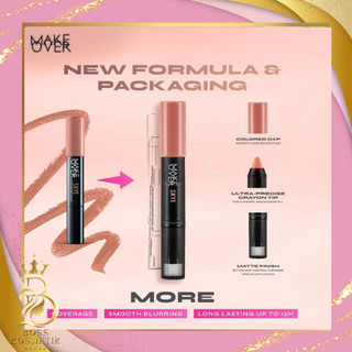 MAKE OVER Color Stick Matte Crayon [NEW SHADE SKYE] 2.6 g - Lipstick Bibir Matte untuk Base Ombre BEST SELLER - Transferproof, Smooth Matte Finish