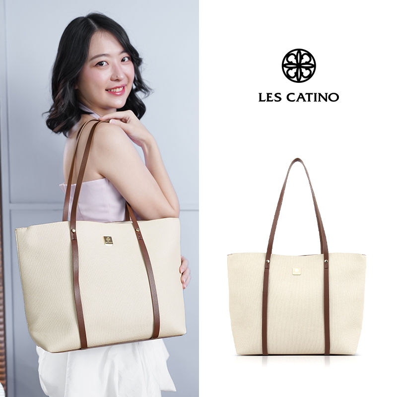 Les Catino Lcn-Tara Pique Tote กระเป๋าสะพายไหล่