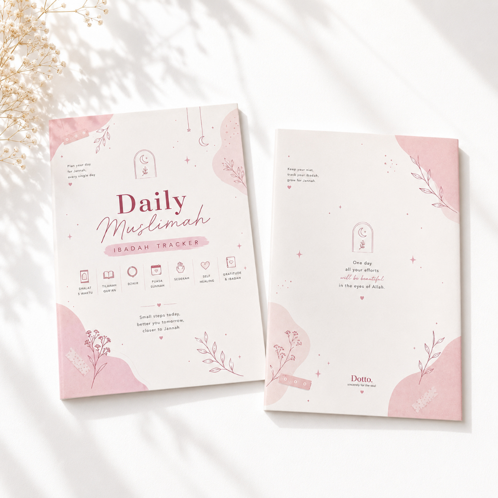 Muslimah บูชา Tracker ความงาม A5 | Habit Tracker สมุดบันทึกบูชาประจําวัน Muslimah Journal