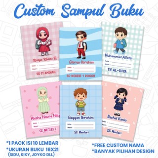 Kamila Creative - Sampul Buku Custom Nama 10 Lembar Back To School