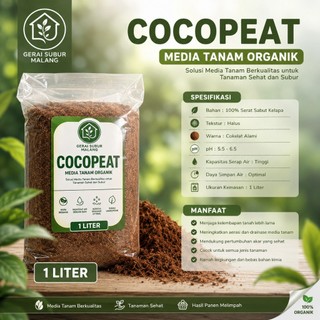GERAI SUBUR MALANG Cocopeat Halus Media Tanam Premium | 1 LITER | Semai Cangkok Hidroponik