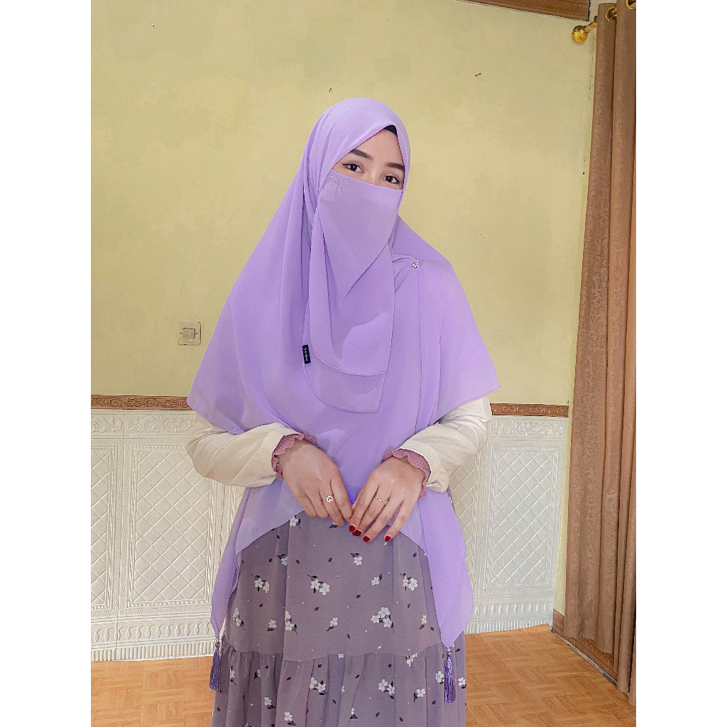 Khimar Rumbai Bolbal ชุด Cadar Jilbab Rumbai Hijab Muslimah Hijab Muslimah Headscarf Aeejab