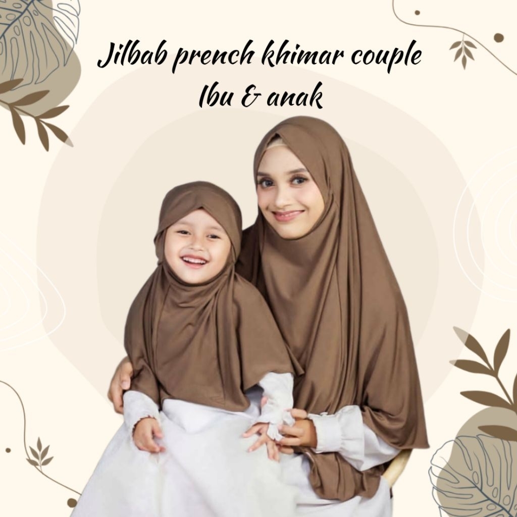 French Khimar Crincle Hijab COUPLE MOM & KIDS