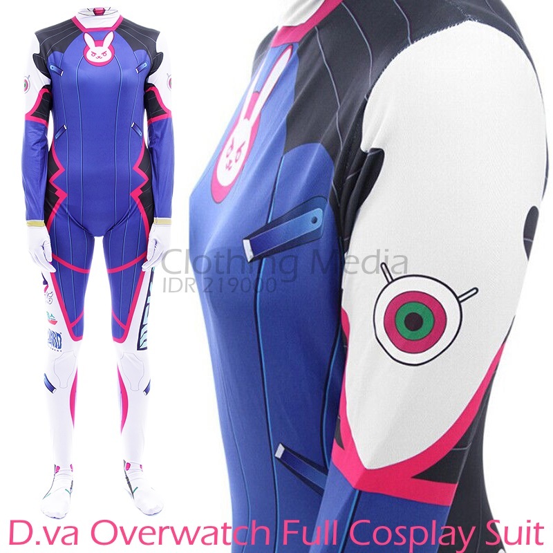 Zentai D.va บอดี้สูท Overwatch คอสเพลย์ Full Dva เครื่องแต่งกาย Baju Unitard