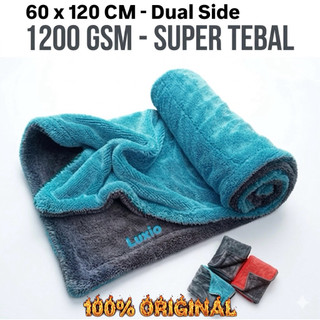 Kain Lap Microfiber 2 Sisi 1200GSM 60x120 - 60x90 Jumbo Super Tebal Pengering Mobil